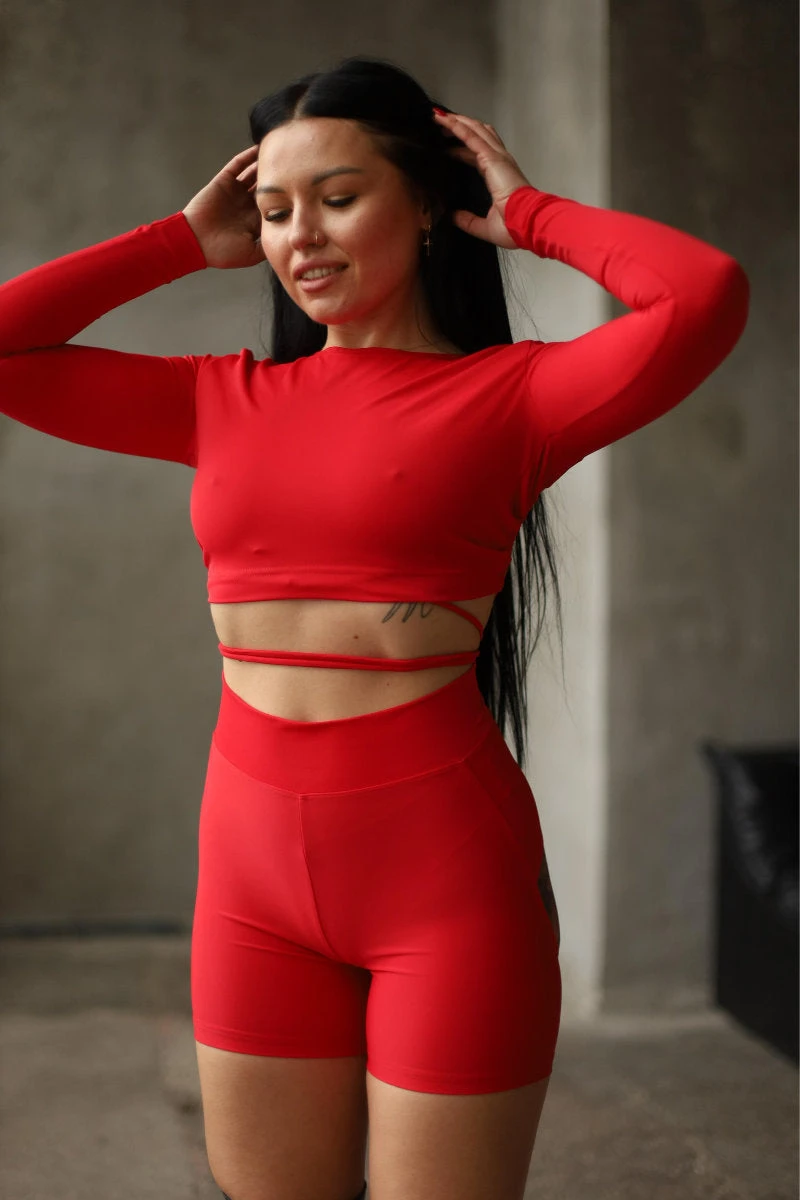 Yurchak Charming Peach Shorts - Red 4 Yurchak Charming Peach Shorts - Red - Image 2