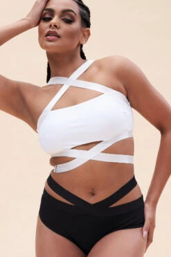 Lunalae Renee Cropped Bra - Recycled White 8 Lunalae Renee Cropped Bra - Recycled White -Radd Pole Wear Shop 126TPWhite 7