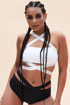 Lunalae Renee Cropped Bra - Recycled White 9 Lunalae Renee Cropped Bra - Recycled White -Radd Pole Wear Shop 126TPWhite 9