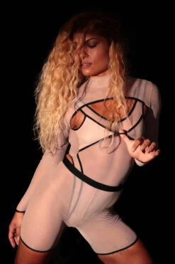 Rolling Lara Tulle Sleeves - Beige/Black 9 Rolling Lara Tulle Sleeves - Beige/Black -Radd Pole Wear Shop 14 5 7 728 bolerocrop2