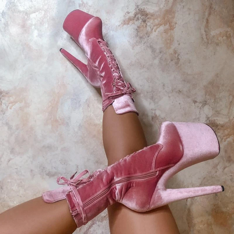 Hella Heels BabyDoll Velvet 8inch Boots - Downtown Doll 7 Hella Heels BabyDoll Velvet 8inch Boots - Downtown Doll - Image 5