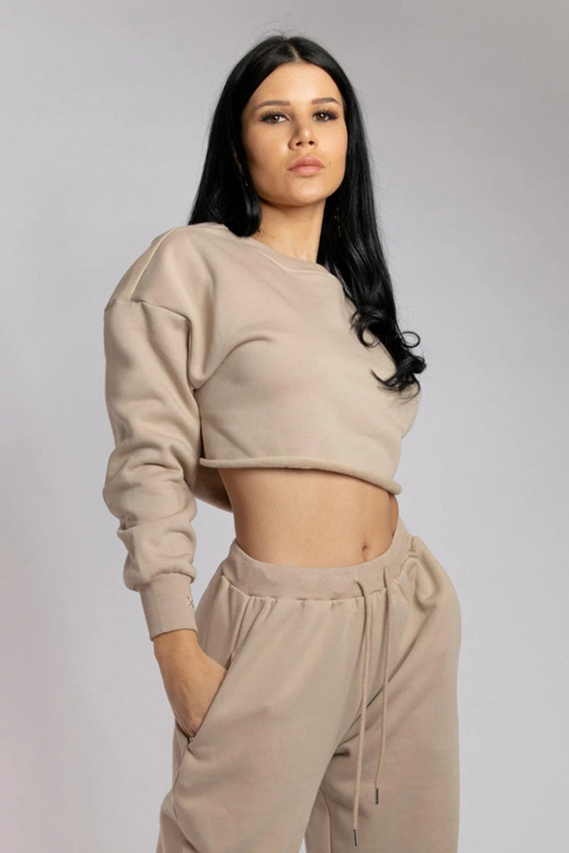 CXIX Oversized Cropped Jumper - Fawn 3 CXIX Oversized Cropped Jumper - Fawn