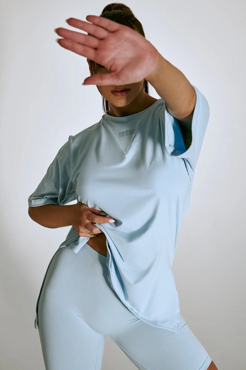 CXIX LuxLounge Biker Shorts - Baby Blue 6 CXIX LuxLounge Biker Shorts - Baby Blue - Image 4