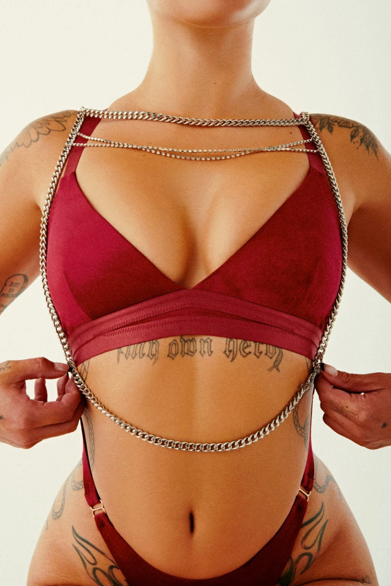 CXIX Aphrodite Bodysuit - Maroon Suede 8 CXIX Aphrodite Bodysuit - Maroon Suede - Image 6