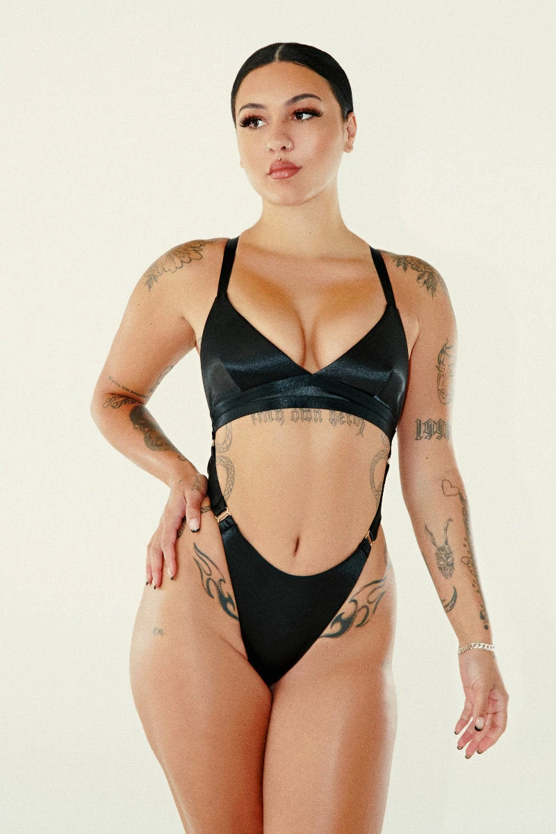 CXIX Aphrodite Bodysuit - Black Satin 3 CXIX Aphrodite Bodysuit - Black Satin