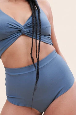 Lunalae High Waist Shorts - Ribbed Steel Blue 10 Lunalae High Waist Shorts - Ribbed Steel Blue -Radd Pole Wear Shop 221011 LunaLae 06 0258 1