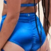 Lunalae Lure You High Waisted Garter Shorts - Satin Electric Blue 1 Lunalae Lure You High Waisted Garter Shorts - Satin Electric Blue -Radd Pole Wear Shop 221011 LunaLae 34 1459