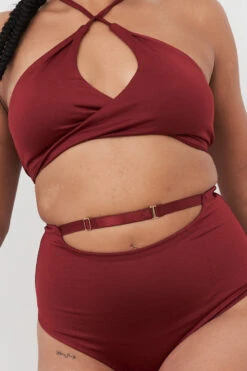 Lunalae Hannah High Waist Bottoms - Recycled Burgundy 10 Lunalae Hannah High Waist Bottoms - Recycled Burgundy -Radd Pole Wear Shop 221011 LunaLae 48 1929 1