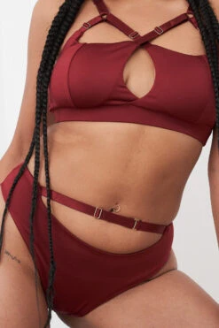 Lunalae Hannah Low Waist Bottoms - Recycled Burgundy 10 Lunalae Hannah Low Waist Bottoms - Recycled Burgundy -Radd Pole Wear Shop 221011 LunaLae 49 1976