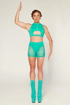 CXIX Dollhaus Mesh Biker Shorts - Aqua 12 CXIX Dollhaus Mesh Biker Shorts - Aqua -Radd Pole Wear Shop 23 01 03CXIX 12121