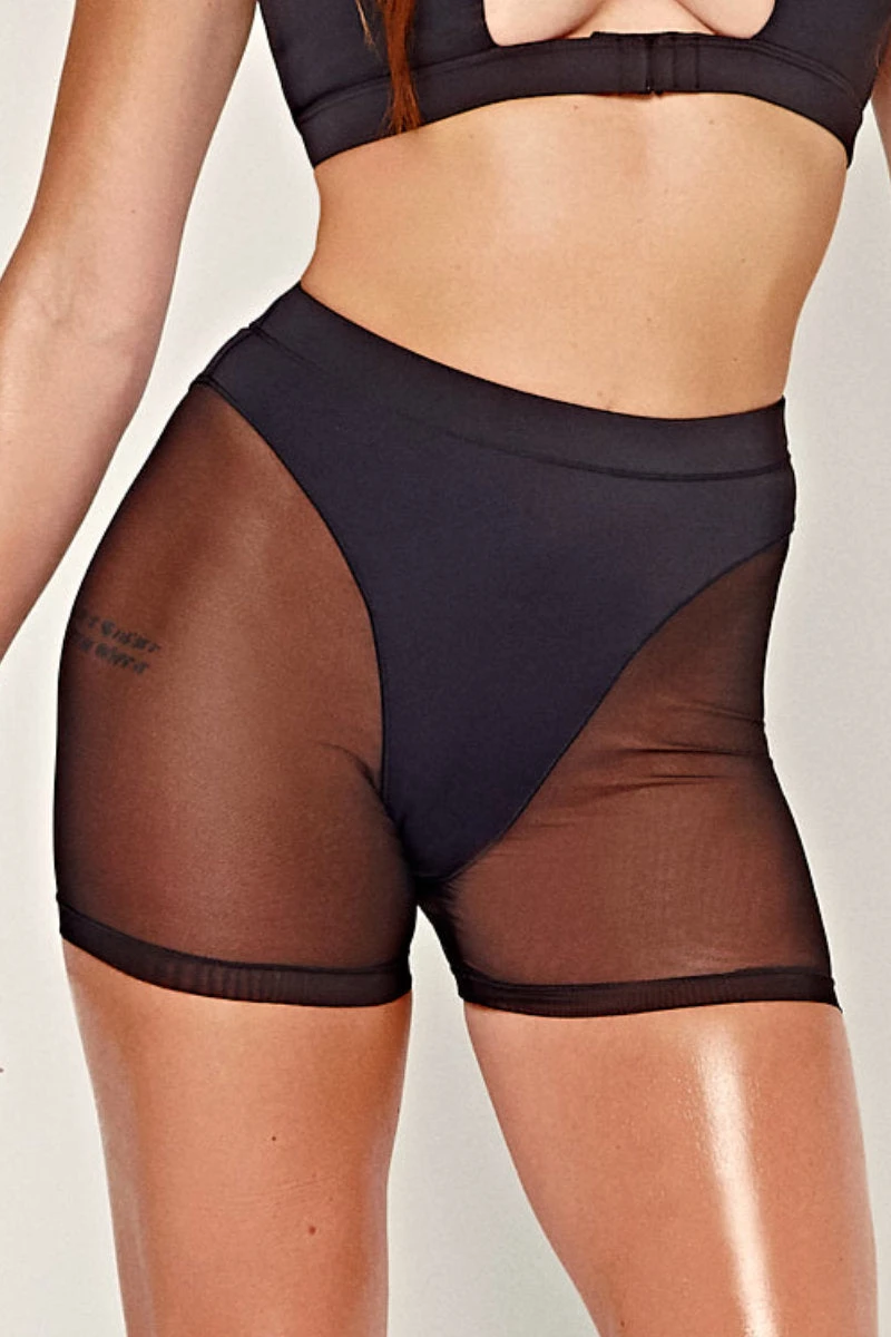 CXIX Dollhaus Mesh Biker Shorts - Black 3 CXIX Dollhaus Mesh Biker Shorts - Black