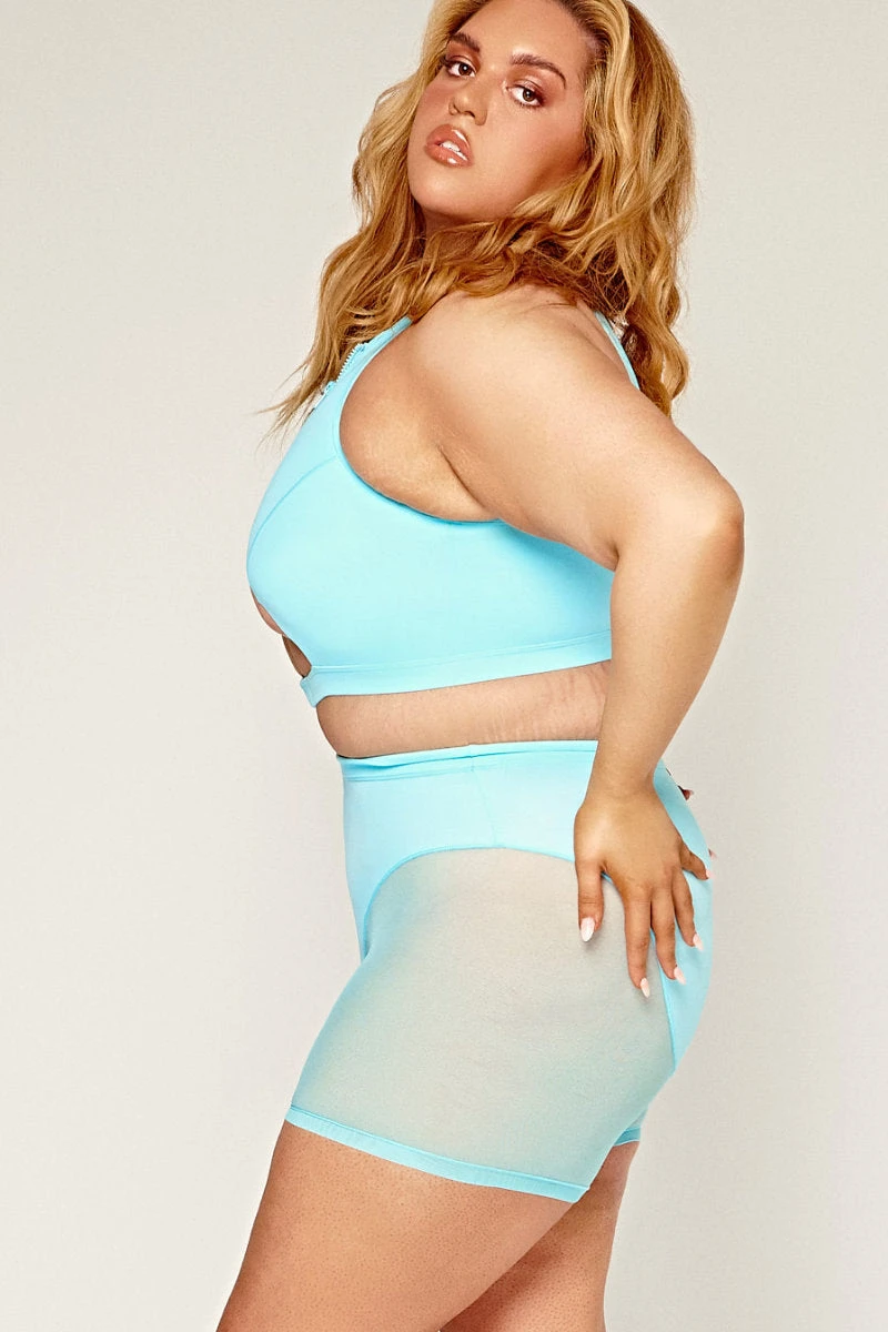 CXIX Dollhaus Mesh Biker Shorts - Blue 5 CXIX Dollhaus Mesh Biker Shorts - Blue - Image 3