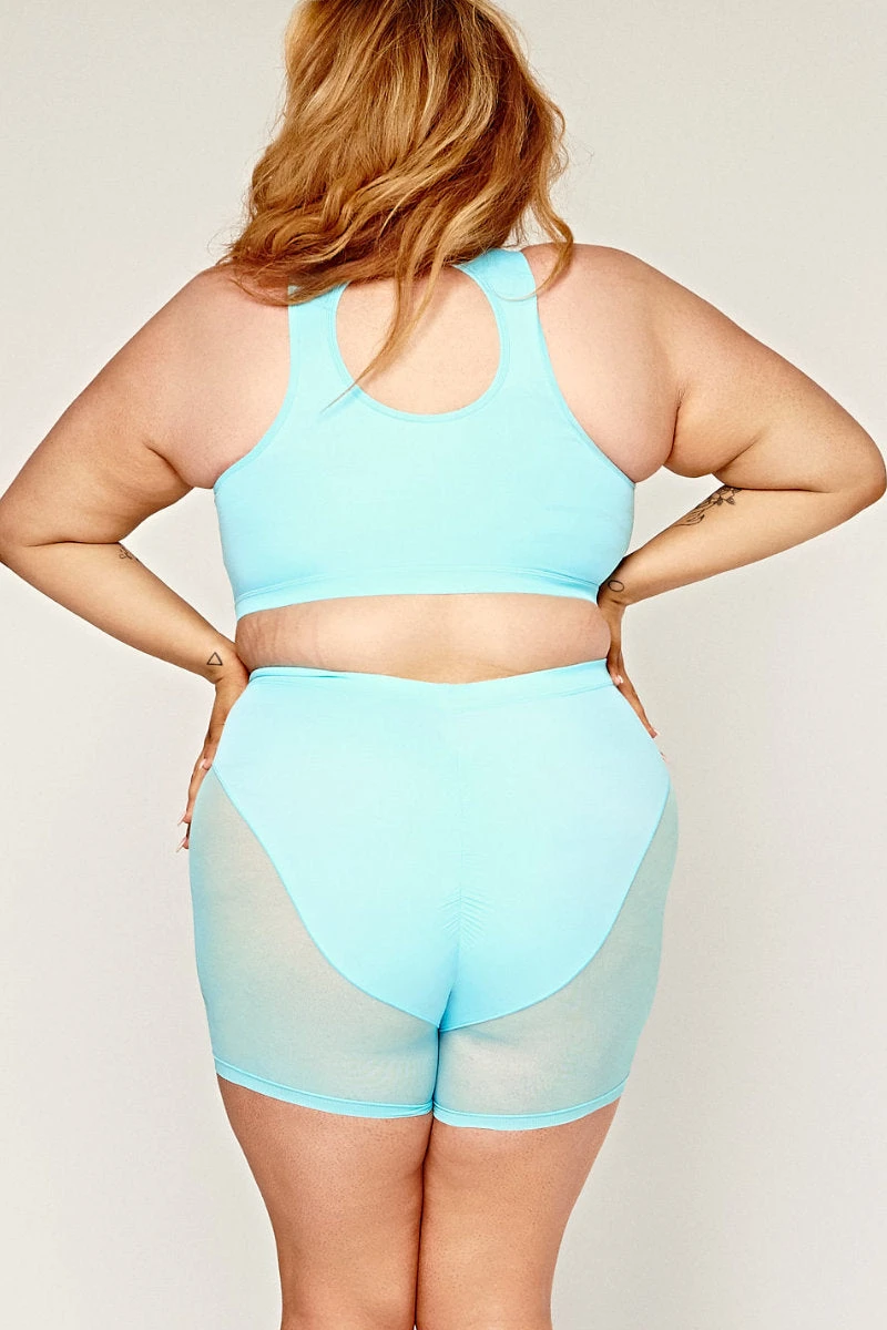 CXIX Dollhaus Mesh Biker Shorts - Blue 4 CXIX Dollhaus Mesh Biker Shorts - Blue - Image 2