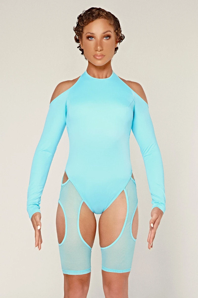 CXIX Dollhaus Mesh Bodysuit - Blue 6 CXIX Dollhaus Mesh Bodysuit - Blue - Image 4