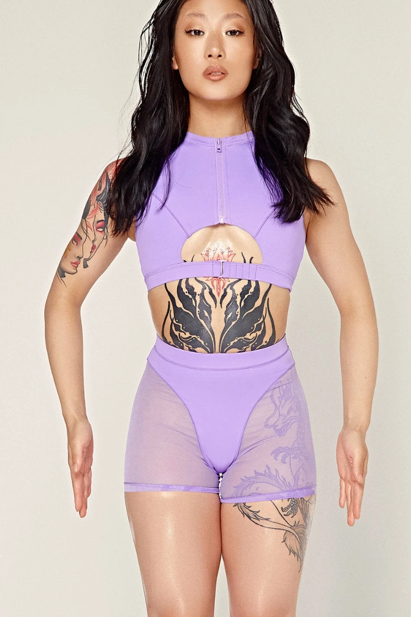 CXIX Dollhaus Mesh Biker Shorts - Purple 3 CXIX Dollhaus Mesh Biker Shorts - Purple