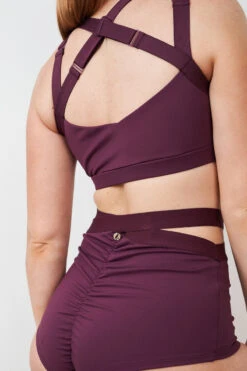 Lunalae Tia Strappy Crossover Top - Recycled Mulberry -Radd Pole Wear Shop 230329 LUNALAE 11 0575