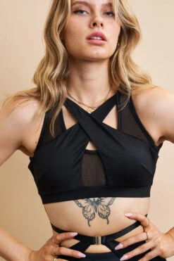 Lunalae Katherine Cross Over Top - Recycled Black 10 Lunalae Katherine Cross Over Top - Recycled Black -Radd Pole Wear Shop 230329 LUNALAE 38 1415