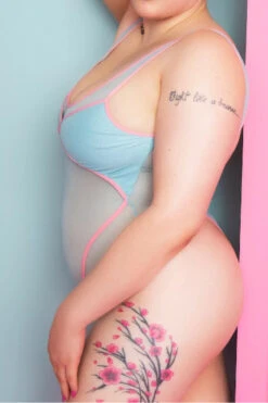 Rolling Vertigo Bodysuit - Blue/Pink -Radd Pole Wear Shop 23 10 6 647 Klinger20azul20lado 1