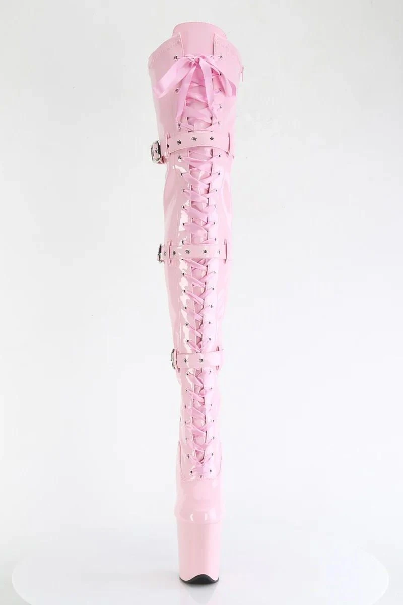 Pleaser USA Flamingo-3028 8inch Thigh High Pleaser Boots - Patent Baby Pink 4 Pleaser USA Flamingo-3028 8inch Thigh High Pleaser Boots - Patent Baby Pink - Image 2