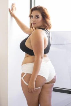 Lunalae Lure You Low-Rise Garter Shorts - White -Radd Pole Wear Shop 6R7A7390