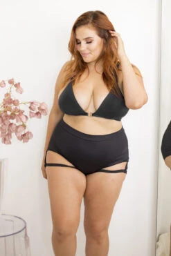 Lunalae Lure You High Waisted Garter Shorts - Black -Radd Pole Wear Shop 6R7A8441black