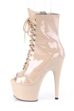 Pleaser USA Adore-1021 7inch Pleaser Peep Toe Boots - Patent Beige -Radd Pole Wear Shop ADORE 1021 ND M05