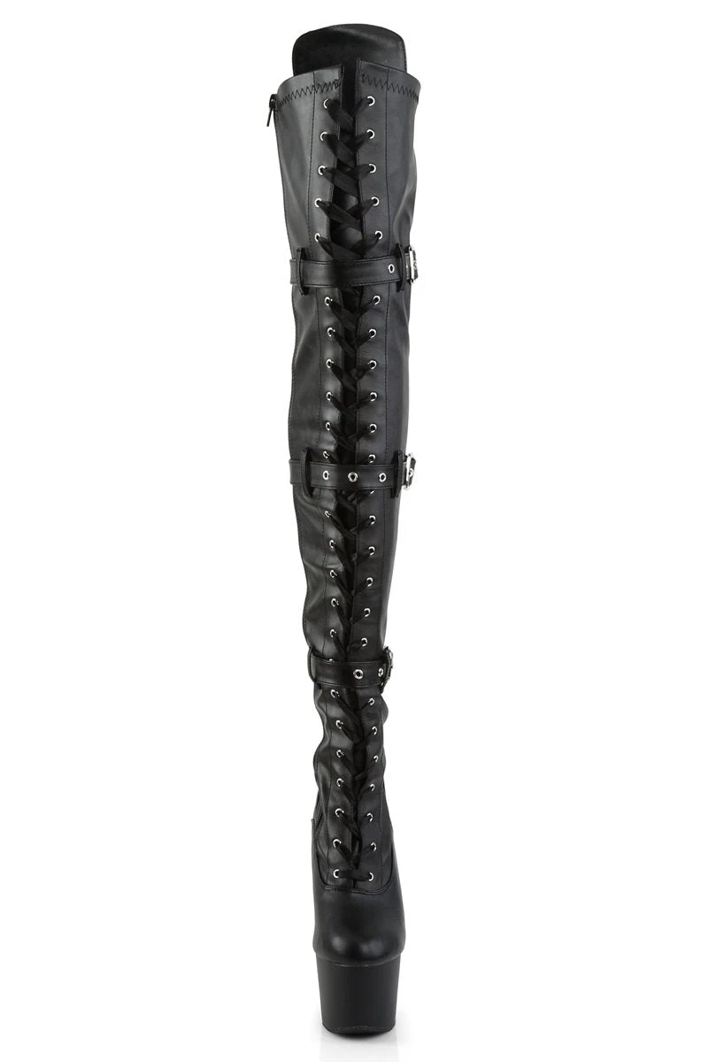 Pleaser USA Adore-3028 7inch Thigh High Pleaser Boots - Matte Black 7 Pleaser USA Adore-3028 7inch Thigh High Pleaser Boots - Matte Black - Image 5