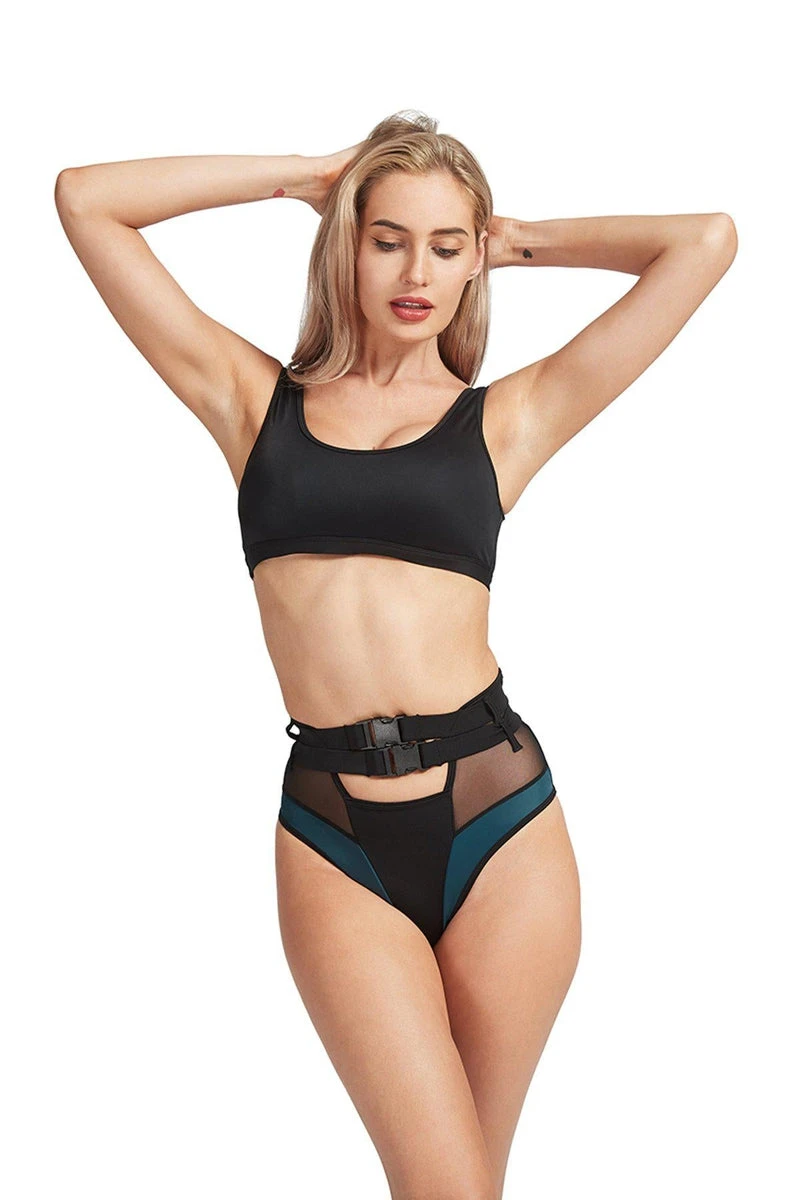Hamade Activewear High Waisted Buckle Bottoms - Black 3 Hamade Activewear High Waisted Buckle Bottoms - Black