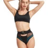 Hamade Activewear High Waisted Buckle Bottoms - Black 2 Hamade Activewear High Waisted Buckle Bottoms - Black -Radd Pole Wear Shop AW03