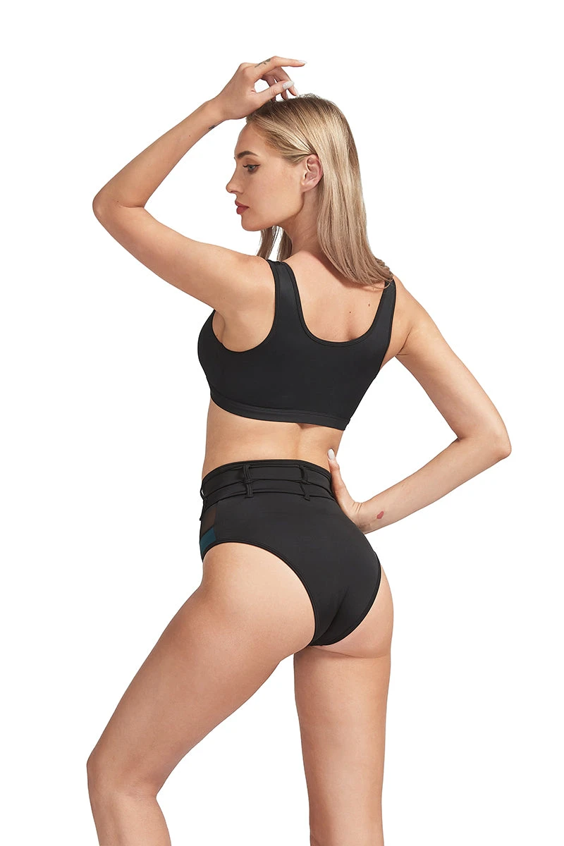 Hamade Activewear High Waisted Buckle Bottoms - Black 4 Hamade Activewear High Waisted Buckle Bottoms - Black - Image 2