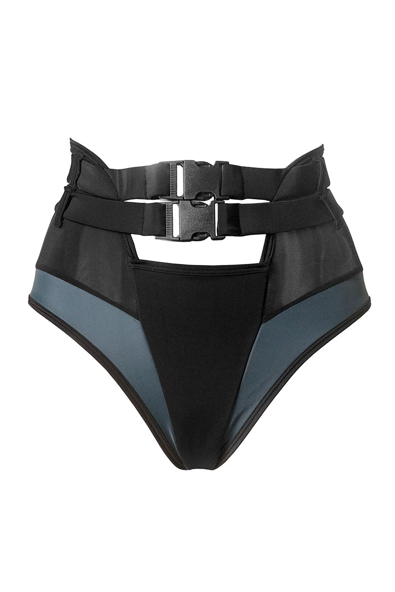 Hamade Activewear High Waisted Buckle Bottoms - Black 5 Hamade Activewear High Waisted Buckle Bottoms - Black - Image 3