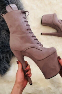 Hella Heels BabyDoll 8inch Boots - Lilac Mink 16 Hella Heels BabyDoll 8inch Boots - Lilac Mink -Radd Pole Wear Shop BDDarkMink8inch9