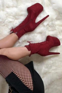 Hella Heels BabyDoll 8inch Boots - Dark Red 12 Hella Heels BabyDoll 8inch Boots - Dark Red -Radd Pole Wear Shop BDDarkRed8inch3 1