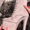 Hella Heels BabyDoll 7inch Boots - Light Grey 1 Hella Heels BabyDoll 7inch Boots - Light Grey -Radd Pole Wear Shop BDLightGrey8inch3