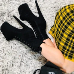 Hella Heels BabyDoll 8inch Boots - Black 12 Hella Heels BabyDoll 8inch Boots - Black -Radd Pole Wear Shop BD Black 8 Inch 12