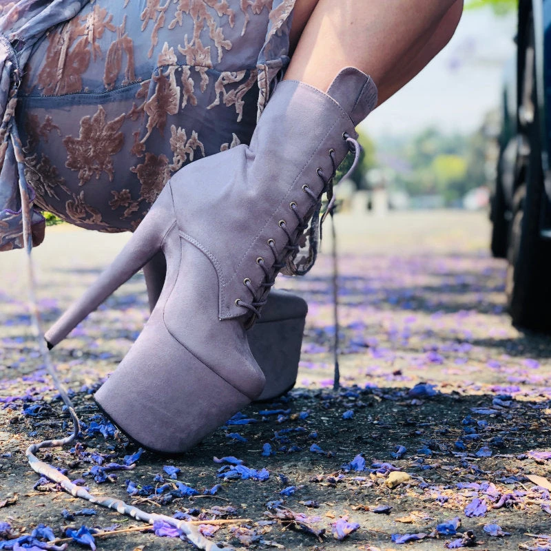 Hella Heels BabyDoll 8inch Boots - Lilac Mink 7 Hella Heels BabyDoll 8inch Boots - Lilac Mink - Image 5