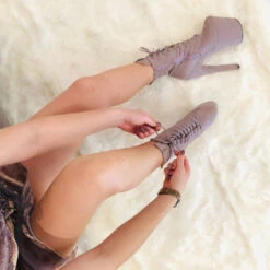 Hella Heels BabyDoll 8inch Boots - Lilac Mink 18 Hella Heels BabyDoll 8inch Boots - Lilac Mink -Radd Pole Wear Shop BD Dark Mink 8 inch 4 copy