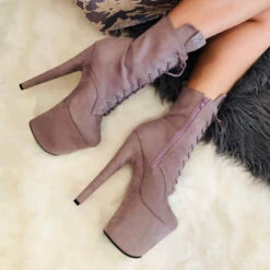 Hella Heels BabyDoll 8inch Boots - Lilac Mink 17 Hella Heels BabyDoll 8inch Boots - Lilac Mink -Radd Pole Wear Shop BD Dark Mink 8 inch 7