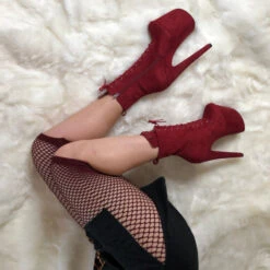 Hella Heels BabyDoll 8inch Boots - Dark Red 17 Hella Heels BabyDoll 8inch Boots - Dark Red -Radd Pole Wear Shop BD Dark Red 8 inch 3 1