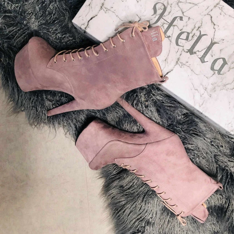Hella Heels BabyDoll 7inch Boots - Lilac Mink 5 Hella Heels BabyDoll 7inch Boots - Lilac Mink - Image 3