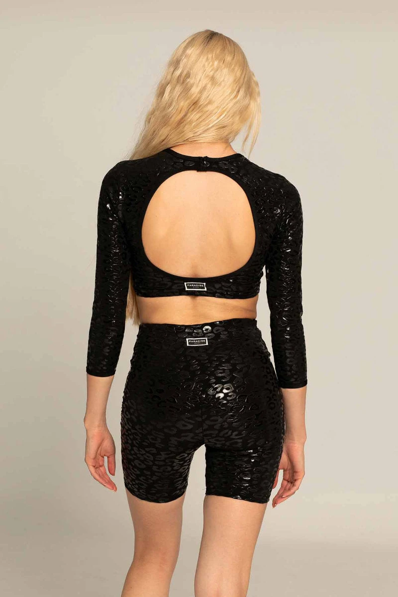 Paradise Chick Superhero Ultra Grip Biker Shorts - Black Leopard 4 Paradise Chick Superhero Ultra Grip Biker Shorts - Black Leopard - Image 2