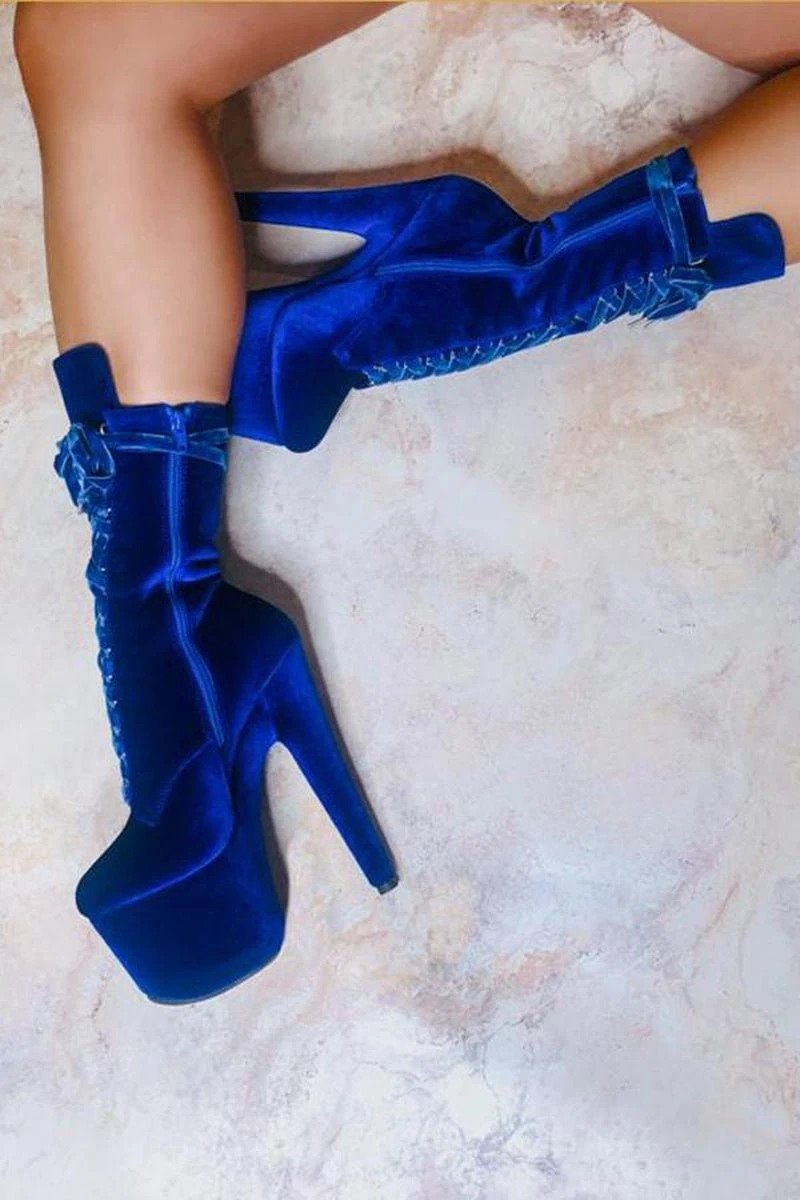 Hella Heels BabyDoll Velvet 7inch Boots - King Pin 3 Hella Heels BabyDoll Velvet 7inch Boots - King Pin