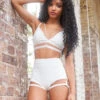 Lunalae Lure You High Waisted Garter Shorts - White 1 Lunalae Lure You High Waisted Garter Shorts - White -Radd Pole Wear Shop BellaTop HWGartershortswhte1 37670091 7155 4079 b7d6 c03a6b75f024 1
