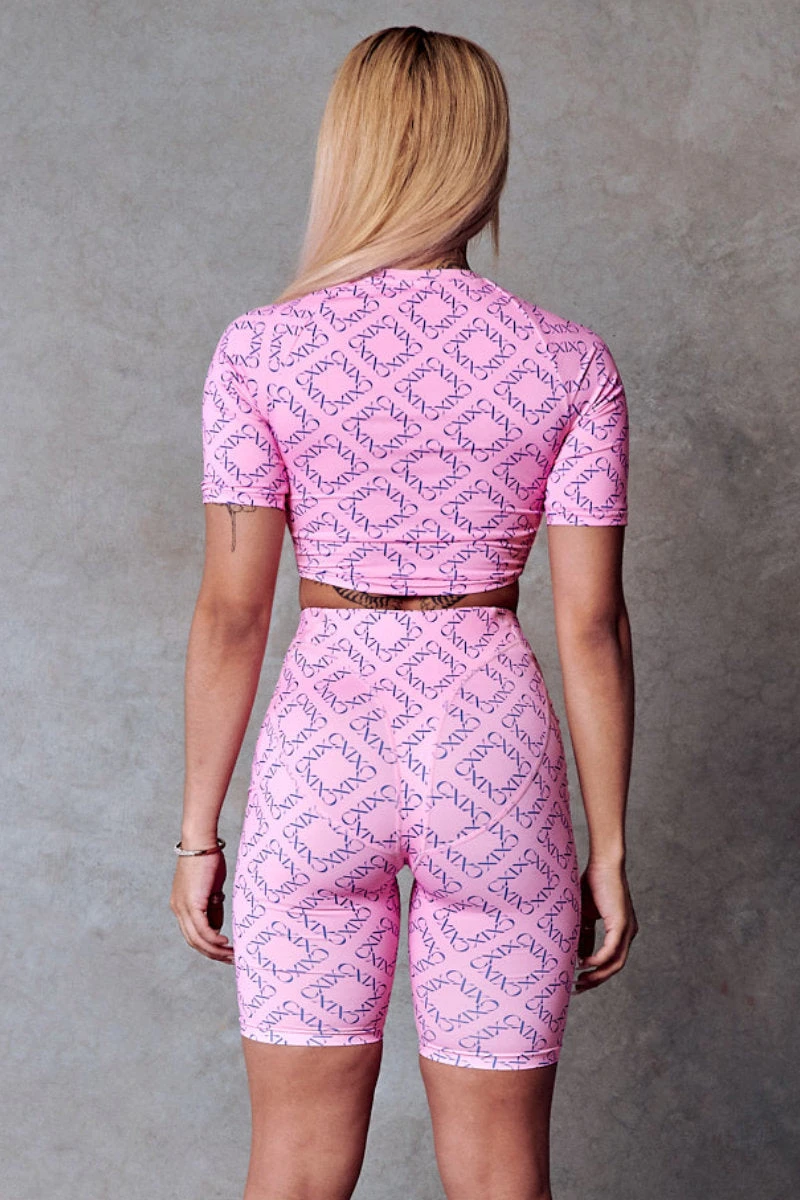 CXIX 119 Biker Shorts - Pink Print 4 CXIX 119 Biker Shorts - Pink Print - Image 2