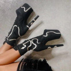 Hella Heels Snake In My Boot 8inch Boots - Black -Radd Pole Wear Shop Black 12