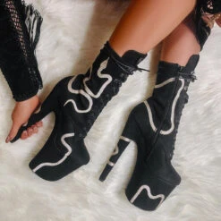 Hella Heels Snake In My Boot 8inch Boots - Black 17 Hella Heels Snake In My Boot 8inch Boots - Black -Radd Pole Wear Shop Black 2 1