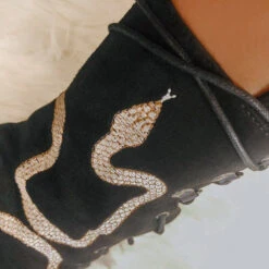 Hella Heels Snake In My Boot 8inch Boots - Black 23 Hella Heels Snake In My Boot 8inch Boots - Black -Radd Pole Wear Shop Black 3 1