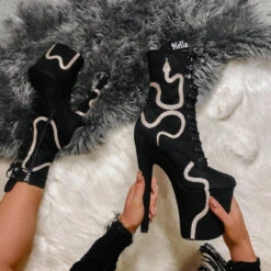 Hella Heels Snake In My Boot 8inch Boots - Black 15 Hella Heels Snake In My Boot 8inch Boots - Black -Radd Pole Wear Shop Black 7 1