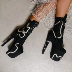 Hella Heels Snake In My Boot 8inch Boots - Black 19 Hella Heels Snake In My Boot 8inch Boots - Black -Radd Pole Wear Shop Black 9 1