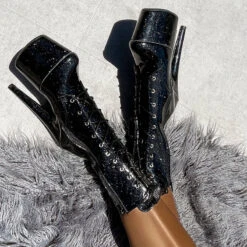 Hella Heels The Glitterati 7inch Boots - Sin City -Radd Pole Wear Shop Blacksincityglitter7inchpoledancehighboot 1